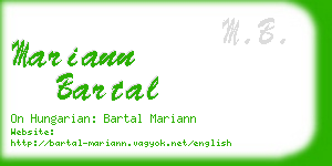 mariann bartal business card